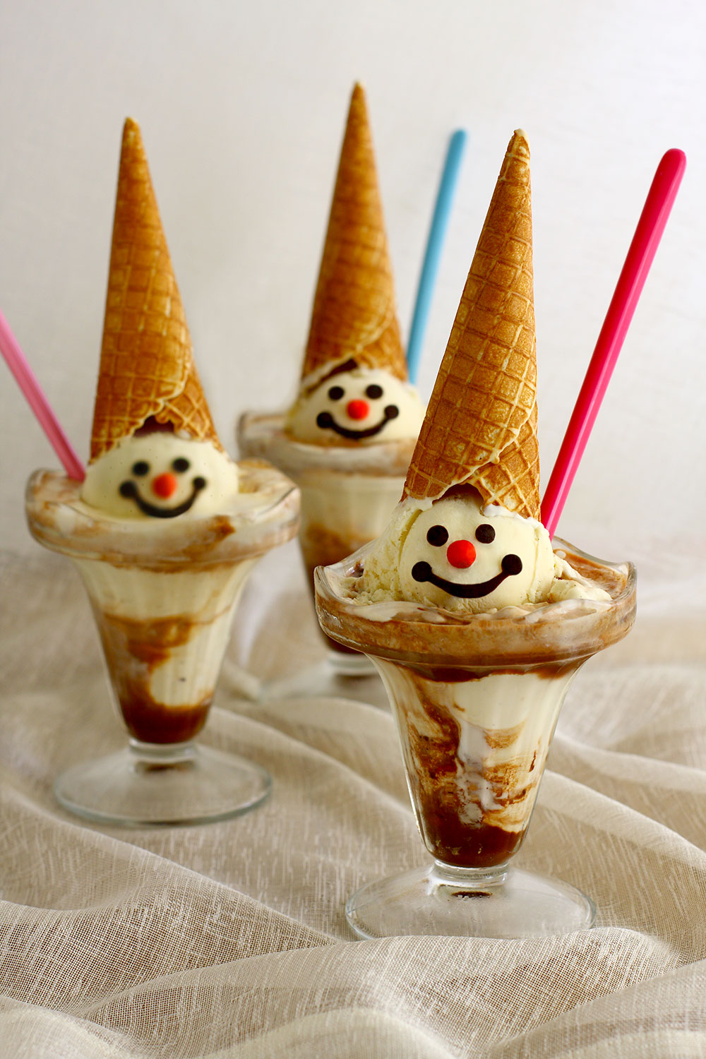 Ice Cream Clown Sundaes