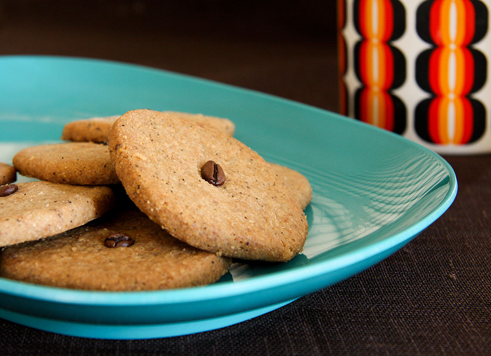 Hazelnut Cookies with Coffee and Chocolate