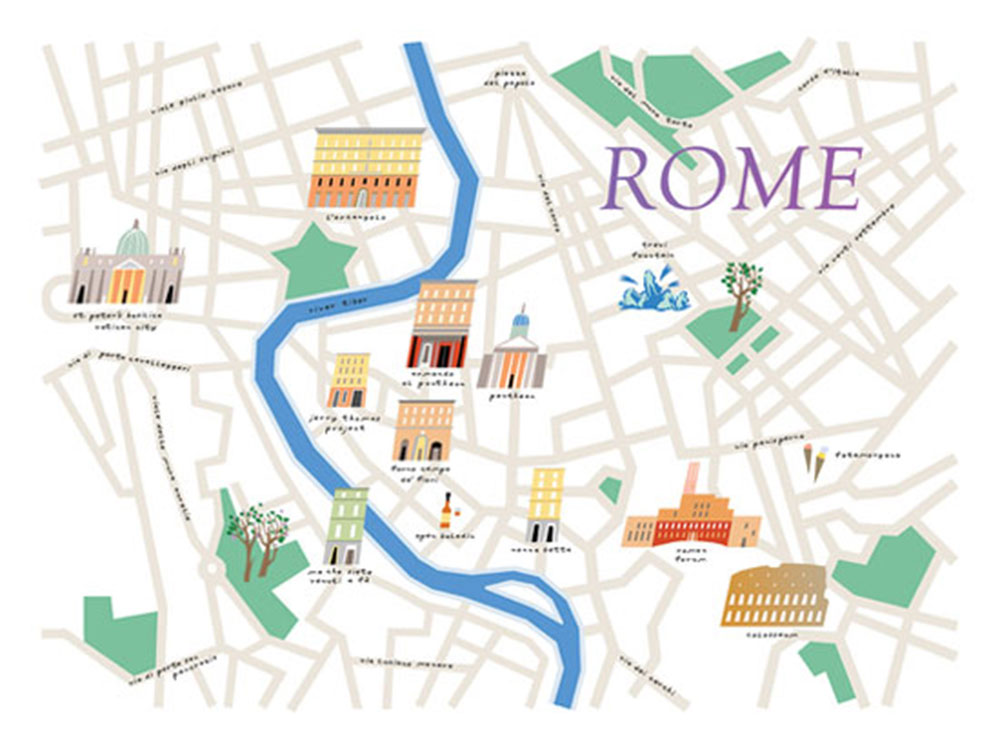  Tasting Rome – Illustrated map