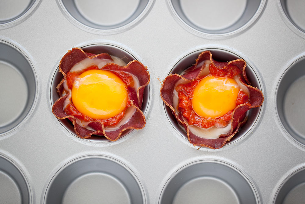 Egg in a cup muffin tin