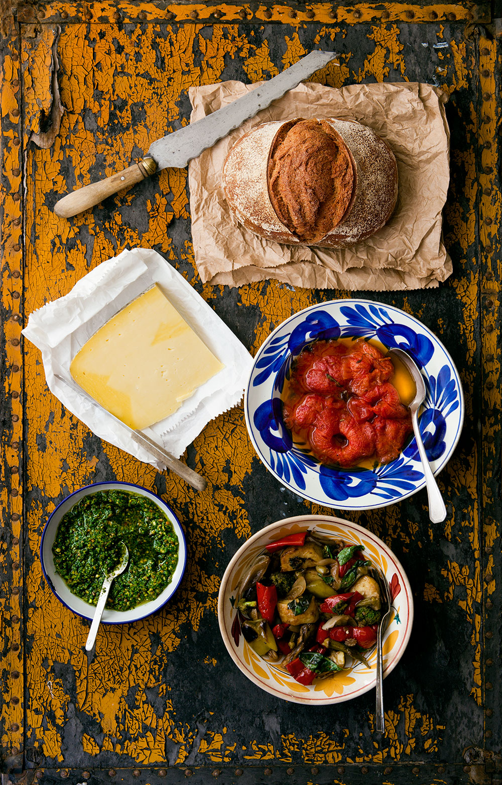 Tomato Confit, Pesto and Oven-Roasted Vegetable Sandwich - Ingredients