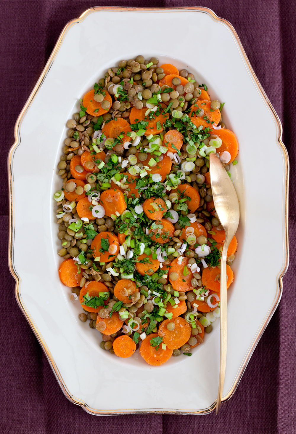 Spicy Carrot and Green Lentil Salad